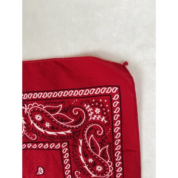 Vintage Wamcraft Bandana Red Paisley Handkerchief USA Made Western Cowboy - Picture 8 of 8